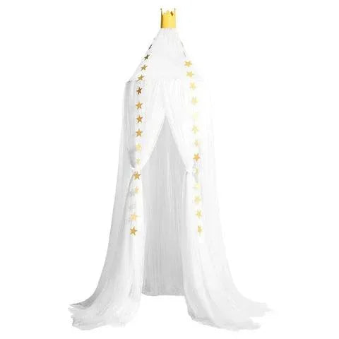 Princess Crown Canopy Bed Tent - Children's Mosquito Net with Star Ornaments - Home Decoration Plus