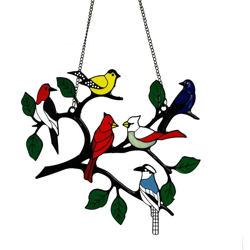Independent Station Small Bird Painted Window Decoration - Home Decoration Plus