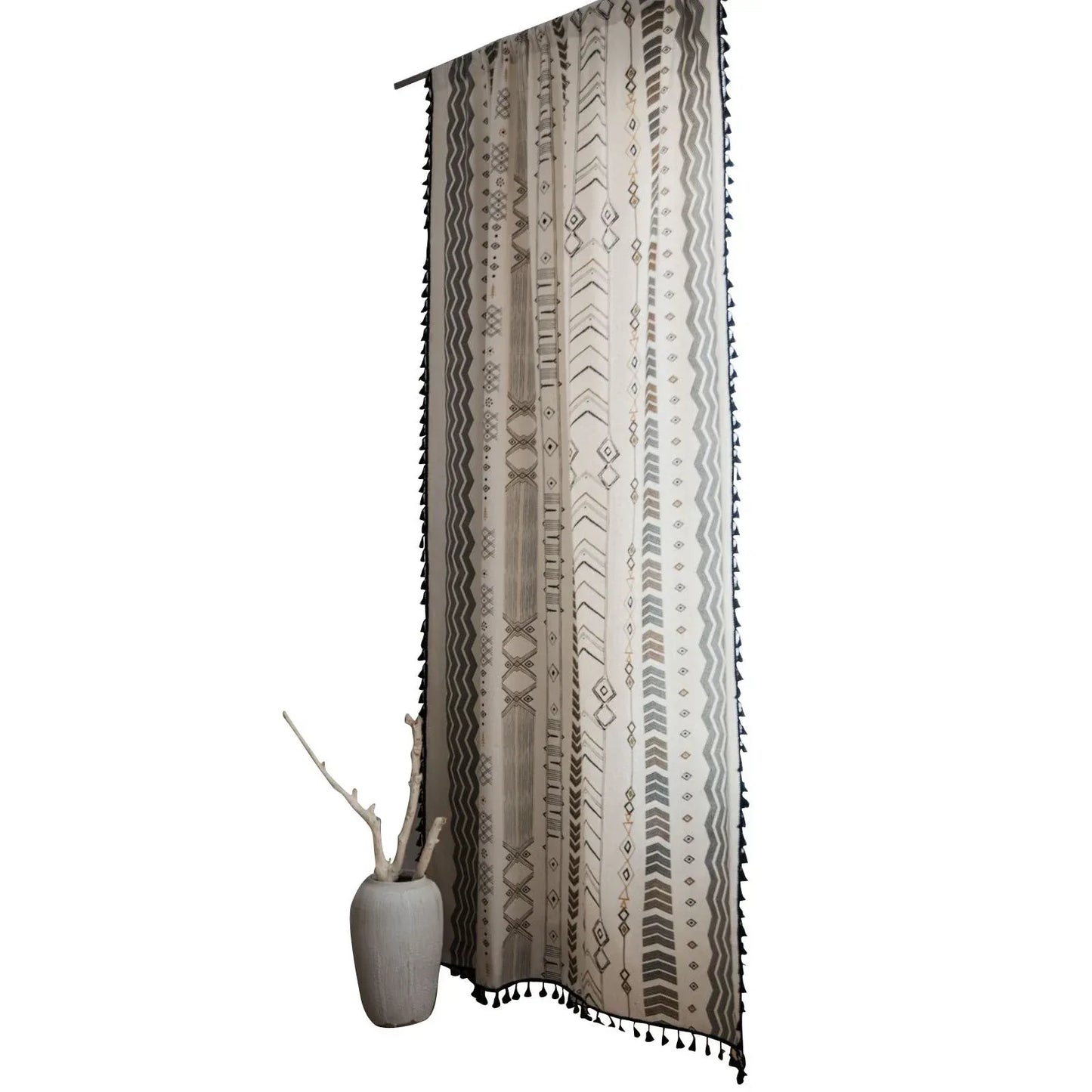 Bohemian Cotton Linen Curtains - Custom Sheer Drapes for Living Room - Home Decoration Plus