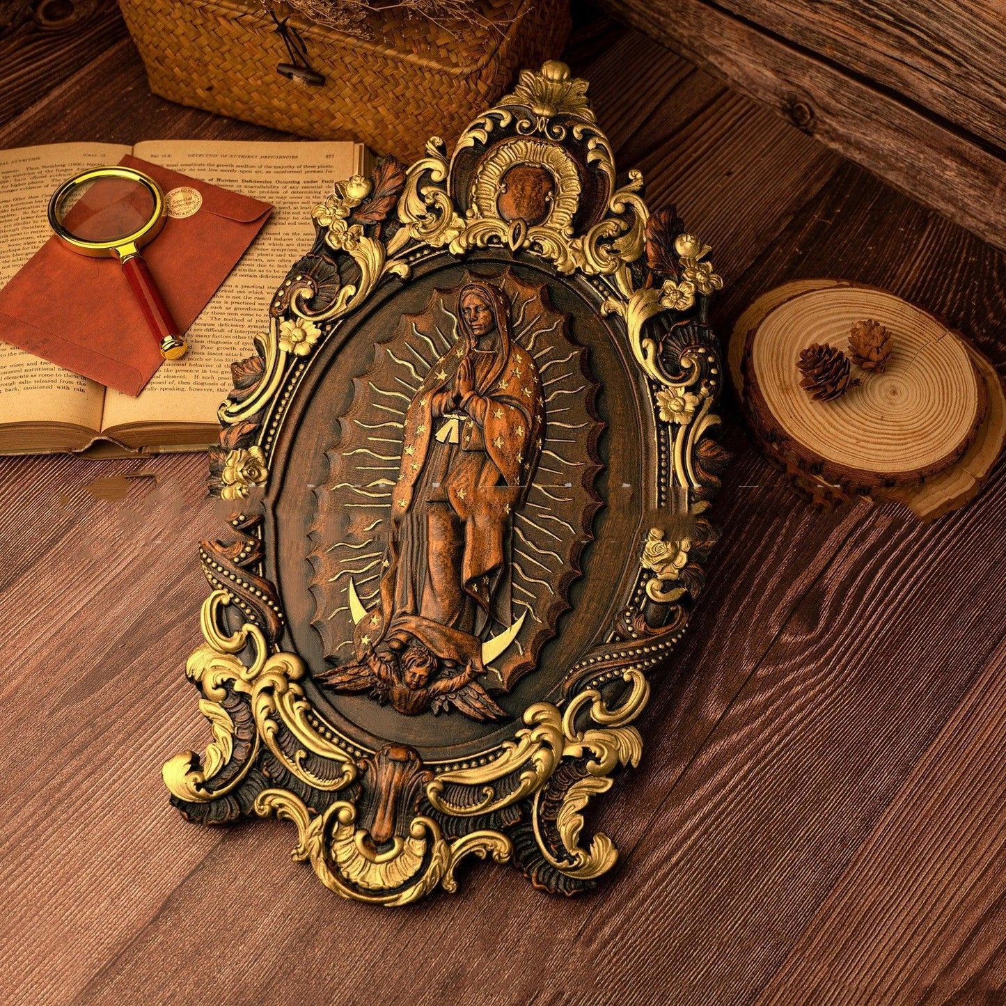 Craft Beech Wood Carving Ornaments - Home Decoration Plus