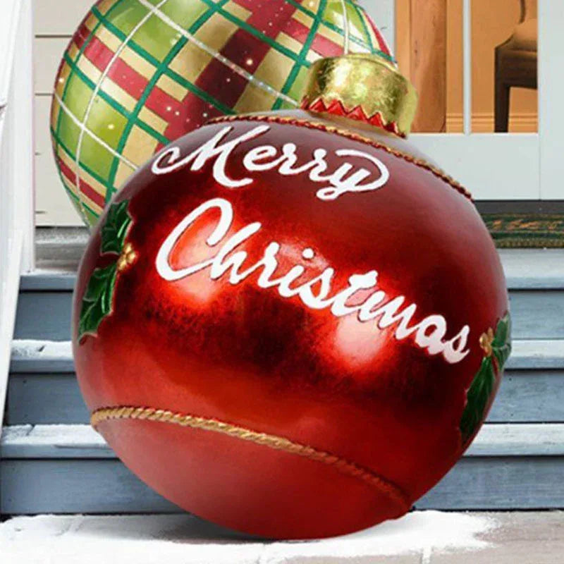 Christmas Ornament Ball Outdoor Pvc 60CM Inflatable Decorated Ball PVC Giant Big Large Balls Xmas Tree Decorations Toy Ball - Home Decoration Plus