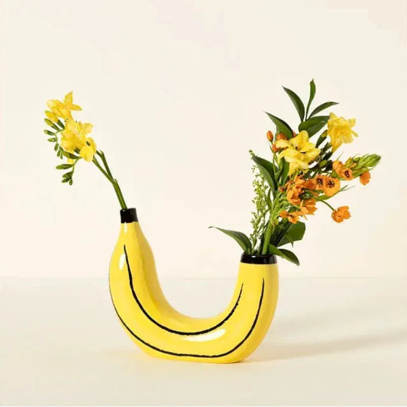 Simple Banana Vase Flower Arrangement Creativity Home Decor - Home Decoration Plus