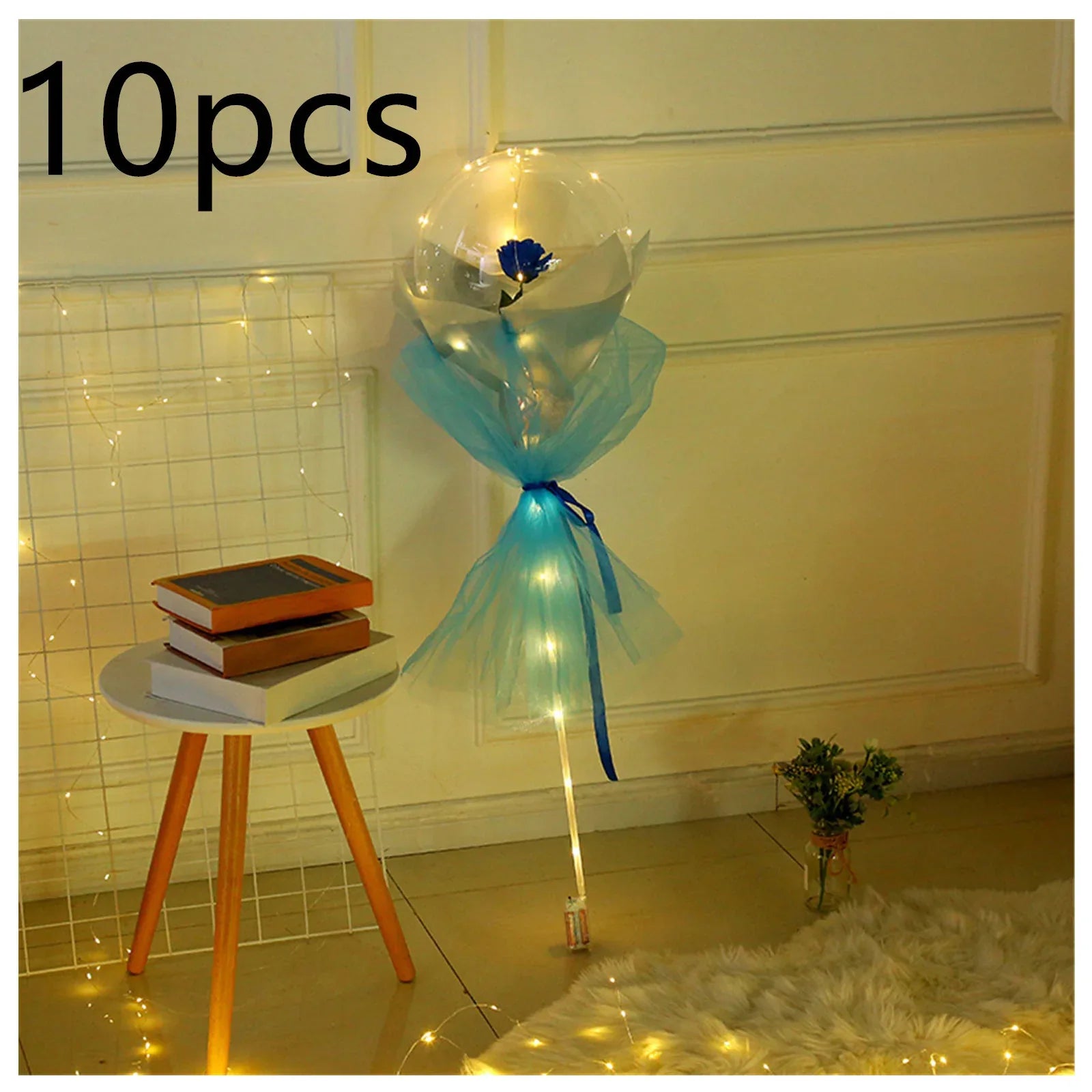 LED Luminous Balloon Rose Bouquet Transparent Bobo Ball Rose - Home Decoration Plus