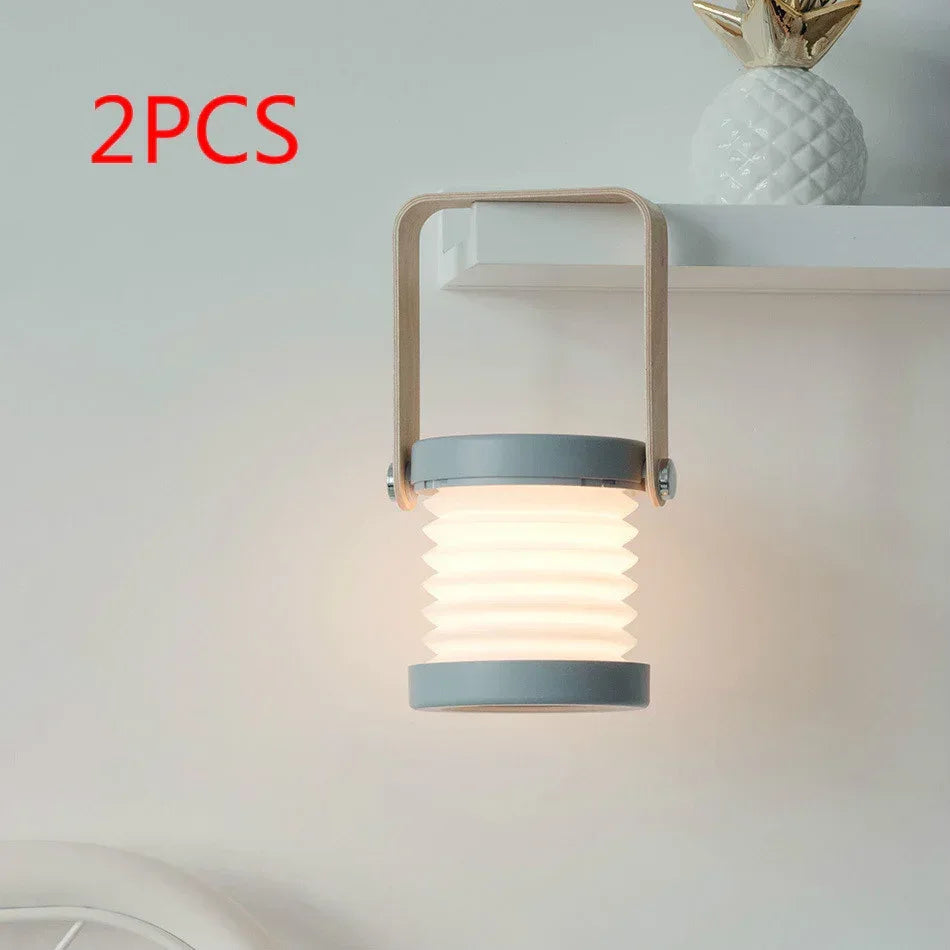 Foldable Touch Dimmable Reading LED Night Light Portable Lantern Lamp USB Rechargeable For Home Decor - Home Decoration Plus