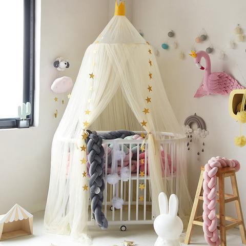 Princess Crown Canopy Bed Tent - Children's Mosquito Net with Star Ornaments - Home Decoration Plus