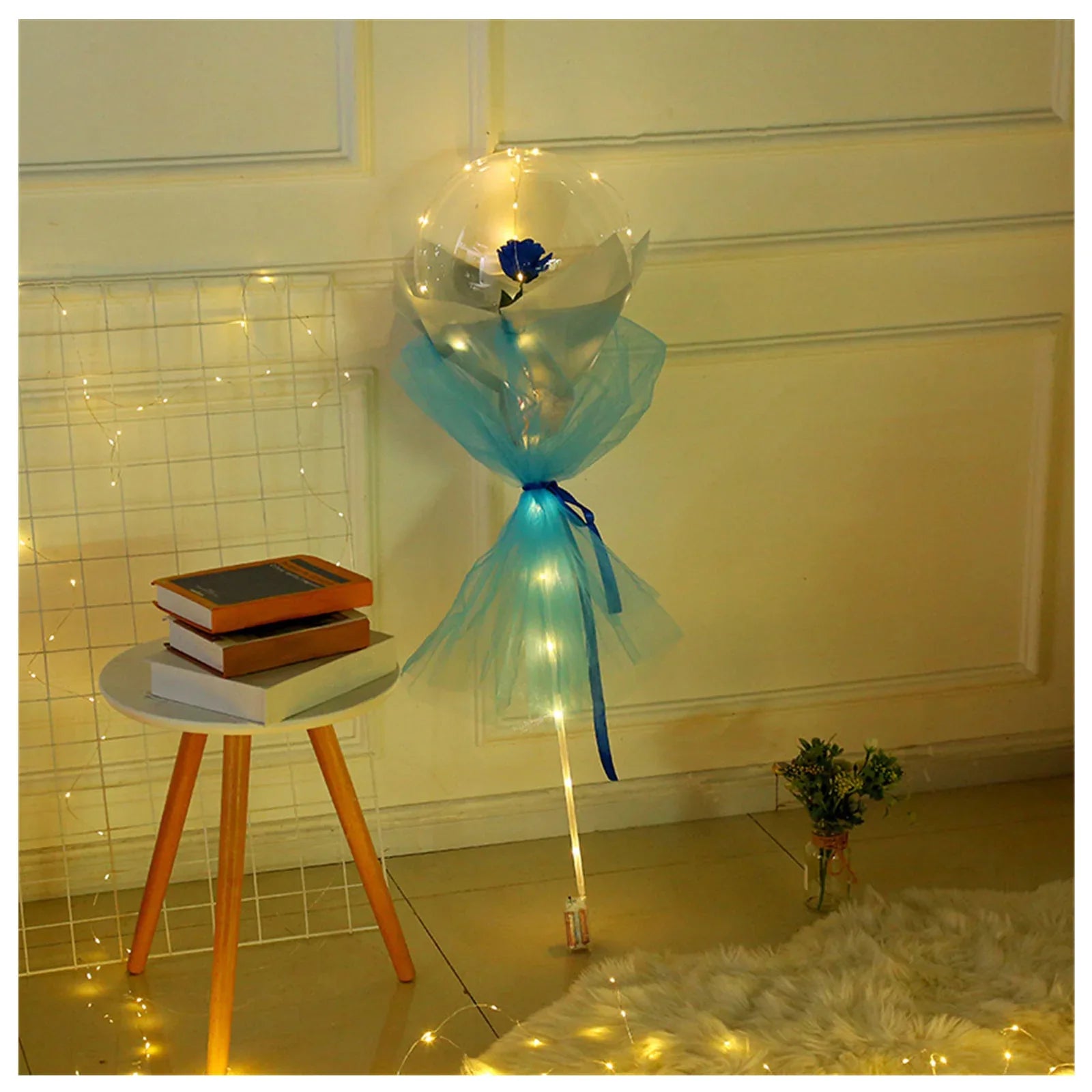 LED Luminous Balloon Rose Bouquet Transparent Bobo Ball Rose - Home Decoration Plus