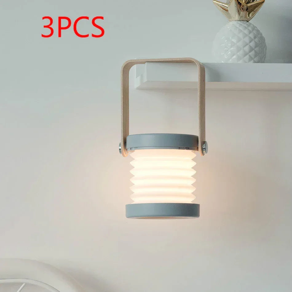 Foldable Touch Dimmable Reading LED Night Light Portable Lantern Lamp USB Rechargeable For Home Decor - Home Decoration Plus