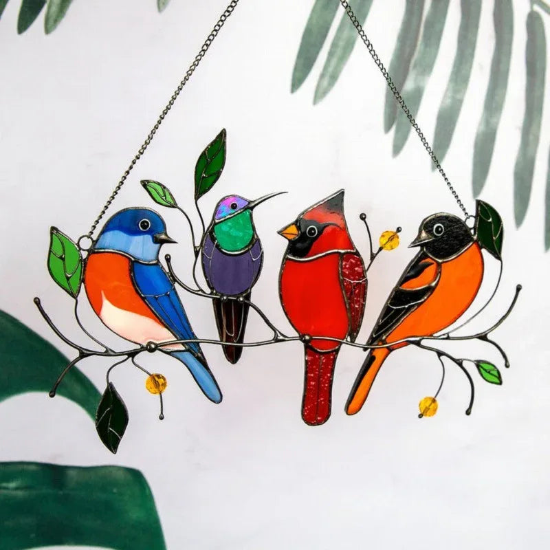 Independent Station Small Bird Painted Window Decoration - Home Decoration Plus