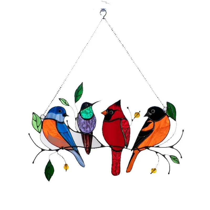 Independent Station Small Bird Painted Window Decoration - Home Decoration Plus