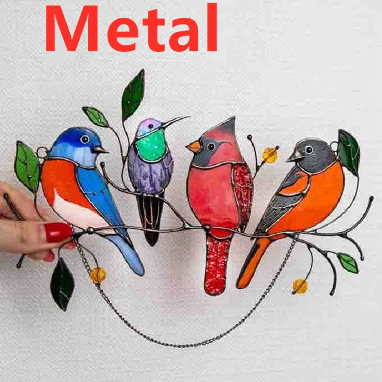 Independent Station Small Bird Painted Window Decoration - Home Decoration Plus