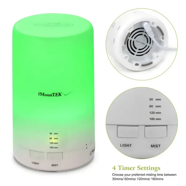 Cool Mist Humidifier - Ultrasonic Aroma Diffuser with LED Lights & Timer - Home Decoration Plus