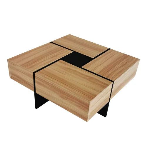 Modern Square Coffee Table with Hidden Storage - Home Decoration Plus