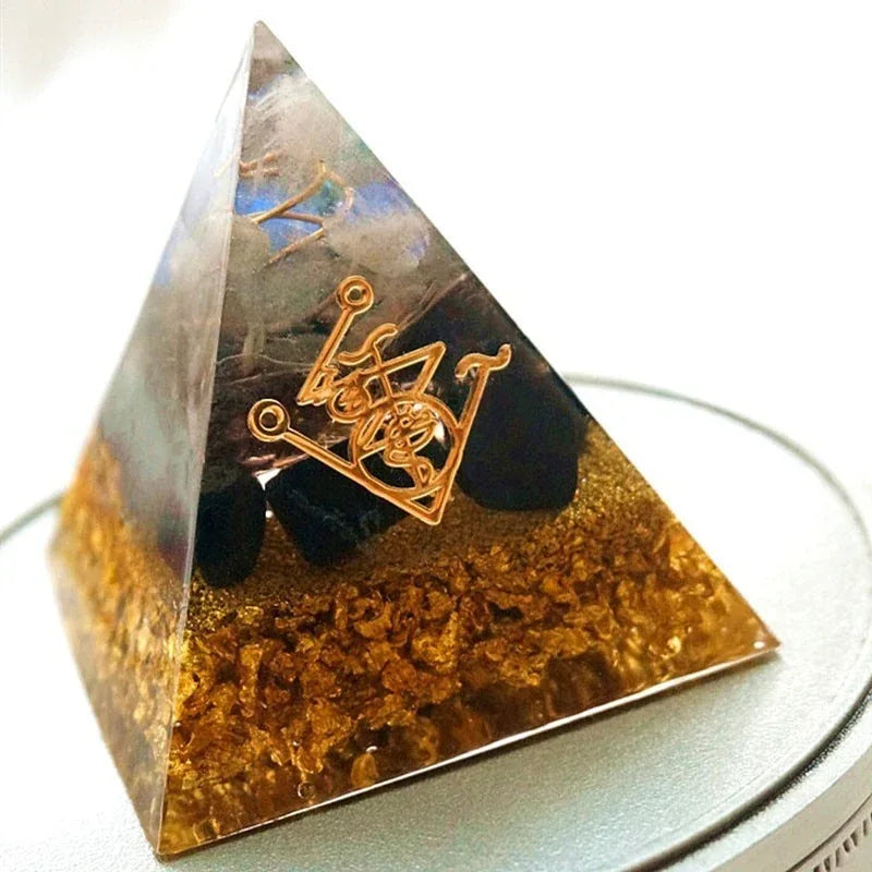 Strengthen wealth help tower business natural crystal 4-5cm energy Orgone pyramid decoration craft resin gift - Home Decoration Plus
