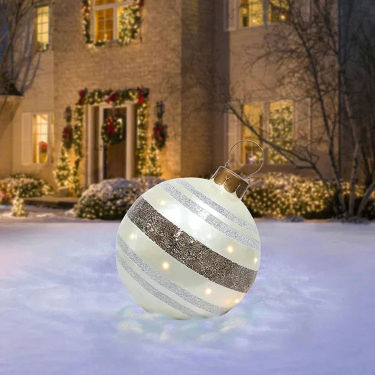 Christmas Ornament Ball Outdoor Pvc 60CM Inflatable Decorated Ball PVC Giant Big Large Balls Xmas Tree Decorations Toy Ball - Home Decoration Plus