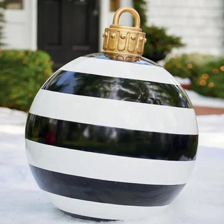 Christmas Ornament Ball Outdoor Pvc 60CM Inflatable Decorated Ball PVC Giant Big Large Balls Xmas Tree Decorations Toy Ball - Home Decoration Plus