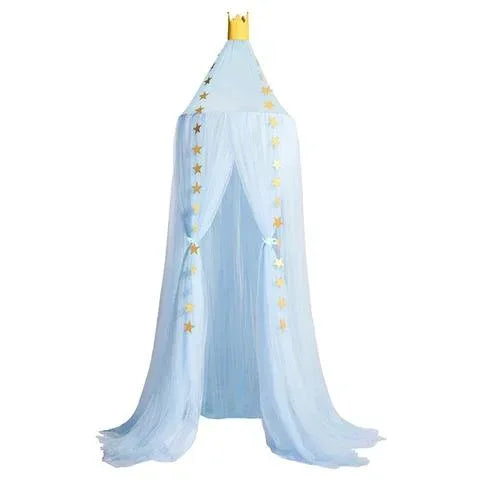 Princess Crown Canopy Bed Tent - Children's Mosquito Net with Star Ornaments - Home Decoration Plus