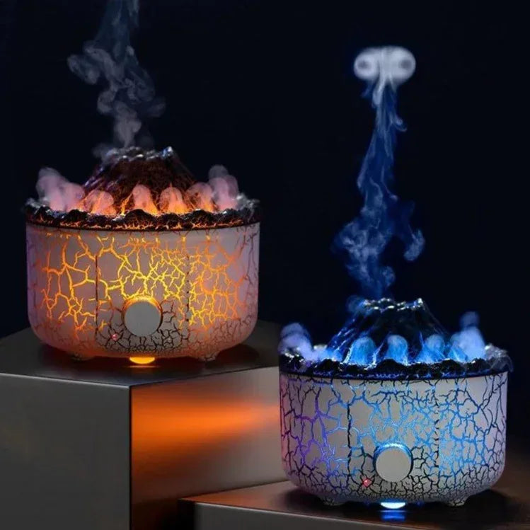 Volcano Flame Humidifier - Jellyfish Spray Aroma Diffuser with LED Effects - Home Decoration Plus