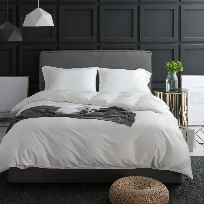 All cotton 60 satin four-piece solid color long-staple cotton - Home Decoration Plus