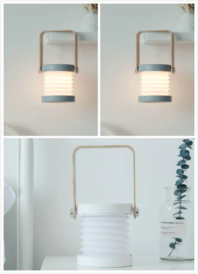 Foldable Touch Dimmable Reading LED Night Light Portable Lantern Lamp USB Rechargeable For Home Decor - Home Decoration Plus