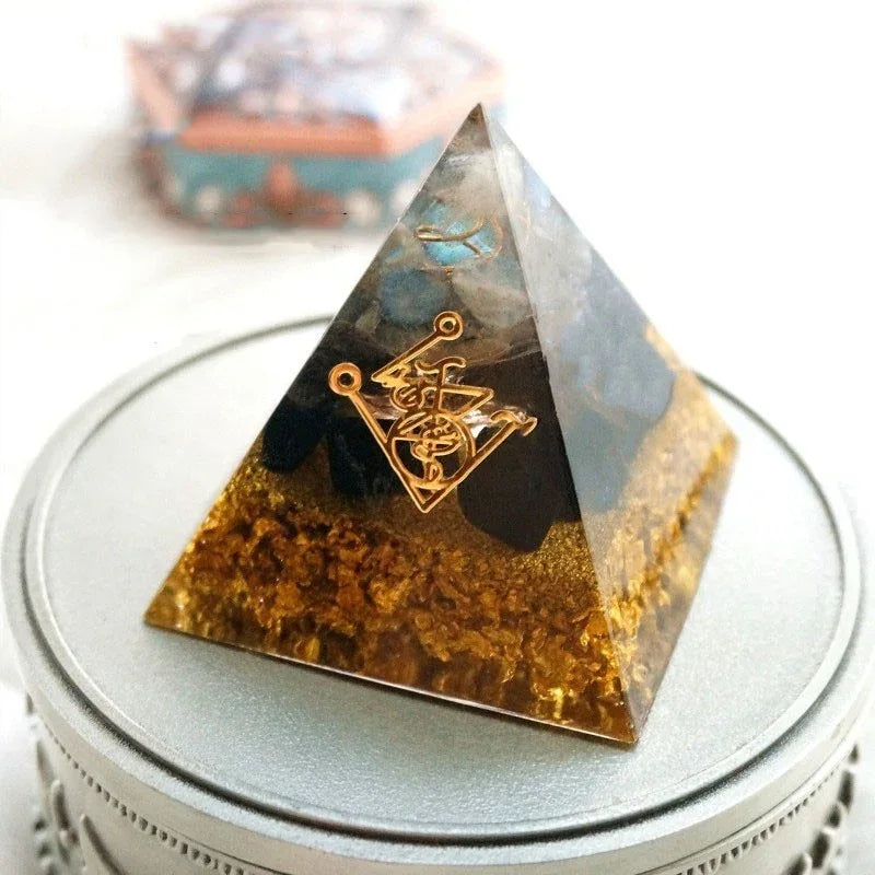 Strengthen wealth help tower business natural crystal 4-5cm energy Orgone pyramid decoration craft resin gift - Home Decoration Plus