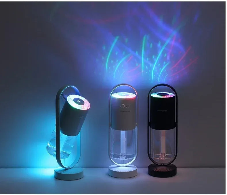 Magic Shadow USB Air Humidifier For Home With Projection Night Lights Ultrasonic Car Mist Maker Mini Office Air Purifier - Home Decoration Plus