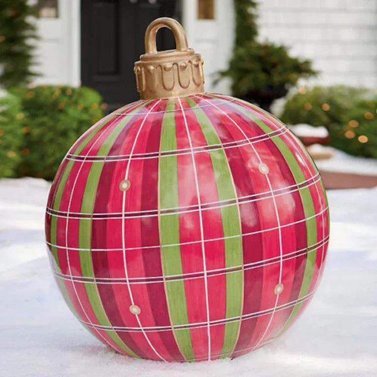 Christmas Ornament Ball Outdoor Pvc 60CM Inflatable Decorated Ball PVC Giant Big Large Balls Xmas Tree Decorations Toy Ball - Home Decoration Plus