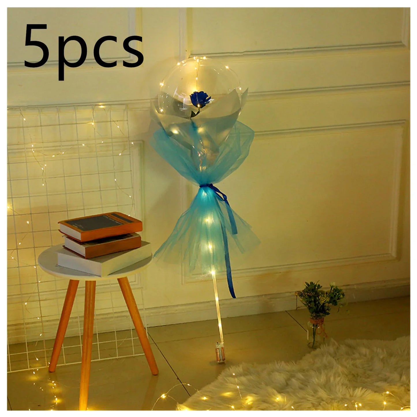 LED Luminous Balloon Rose Bouquet Transparent Bobo Ball Rose - Home Decoration Plus