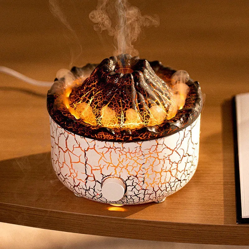 Volcano Flame Humidifier - Jellyfish Spray Aroma Diffuser with LED Effects - Home Decoration Plus