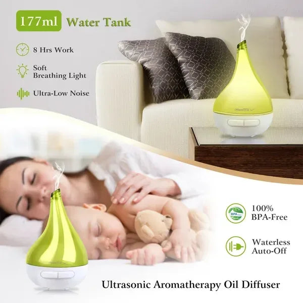 Cool Mist Humidifier - Ultrasonic Aroma Diffuser with Drop Design - Home Decoration Plus