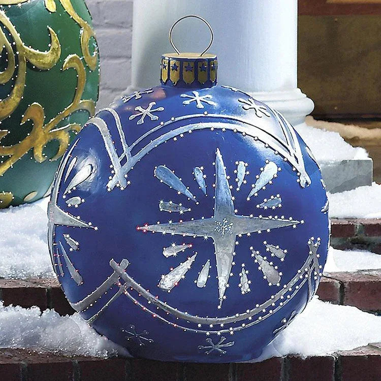 Christmas Ornament Ball Outdoor Pvc 60CM Inflatable Decorated Ball PVC Giant Big Large Balls Xmas Tree Decorations Toy Ball - Home Decoration Plus