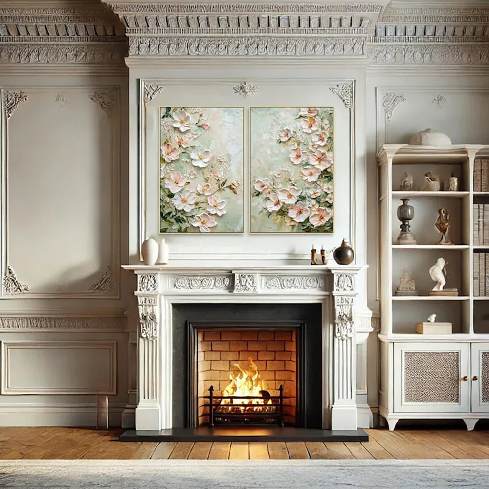 3D Textured Flower Oil Painting - Handmade Canvas Wall Art Unframed - Home Decoration Plus