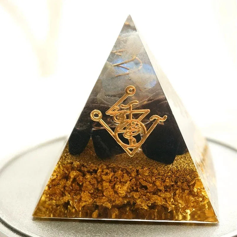 Strengthen wealth help tower business natural crystal 4-5cm energy Orgone pyramid decoration craft resin gift - Home Decoration Plus