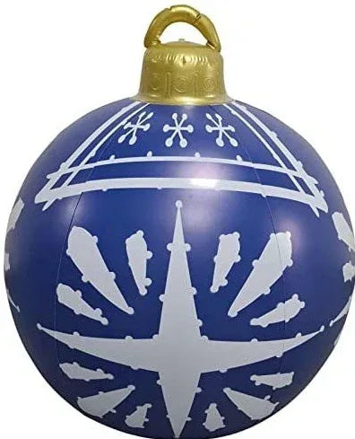 Christmas Ornament Ball Outdoor Pvc 60CM Inflatable Decorated Ball PVC Giant Big Large Balls Xmas Tree Decorations Toy Ball - Home Decoration Plus