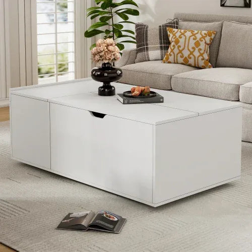 Lift Up Coffee Table, Coffee Table With Drawer, Wooden Tea Tables Sofa End Tables For Living Room Furniture , White - Home Decoration Plus