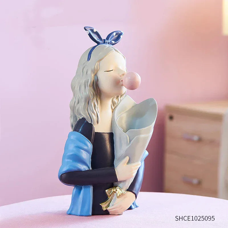 Home Decor Girl Figurine Resin Sculpture Abstract Art Room Decor Nordic Decoration Home Living Room Decoration Accessories Gifts - Home Decoration Plus
