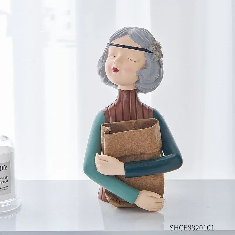 Home Decor Girl Figurine Resin Sculpture Abstract Art Room Decor Nordic Decoration Home Living Room Decoration Accessories Gifts - Home Decoration Plus