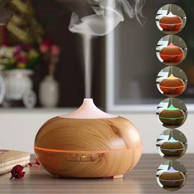 Colorful Wood Grain Aroma Diffuser Household Air Humidifier - Home Decoration Plus