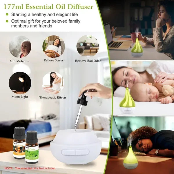 Cool Mist Humidifier - Ultrasonic Aroma Diffuser with Drop Design - Home Decoration Plus