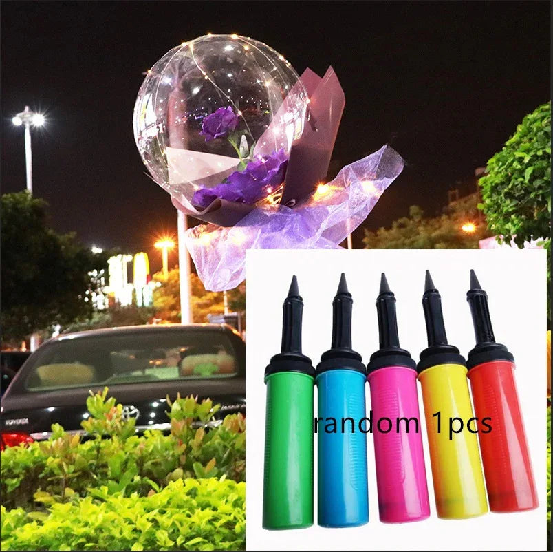 LED Luminous Balloon Rose Bouquet Transparent Bobo Ball Rose - Home Decoration Plus