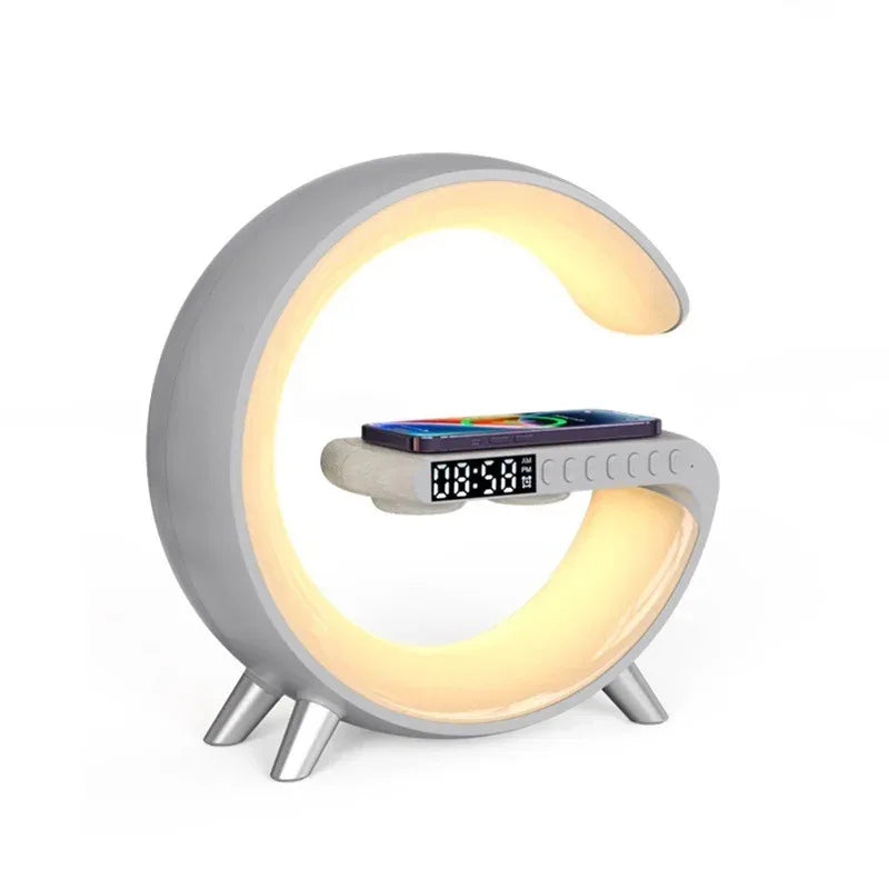 New Intelligent G Shaped LED Lamp Bluetooth Speake Wireless Charger Atmosphere Lamp App Control For Bedroom Home Decor - Home Decoration Plus