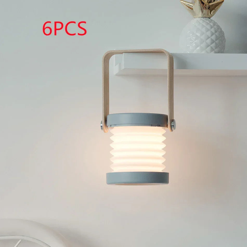 Foldable Touch Dimmable Reading LED Night Light Portable Lantern Lamp USB Rechargeable For Home Decor - Home Decoration Plus