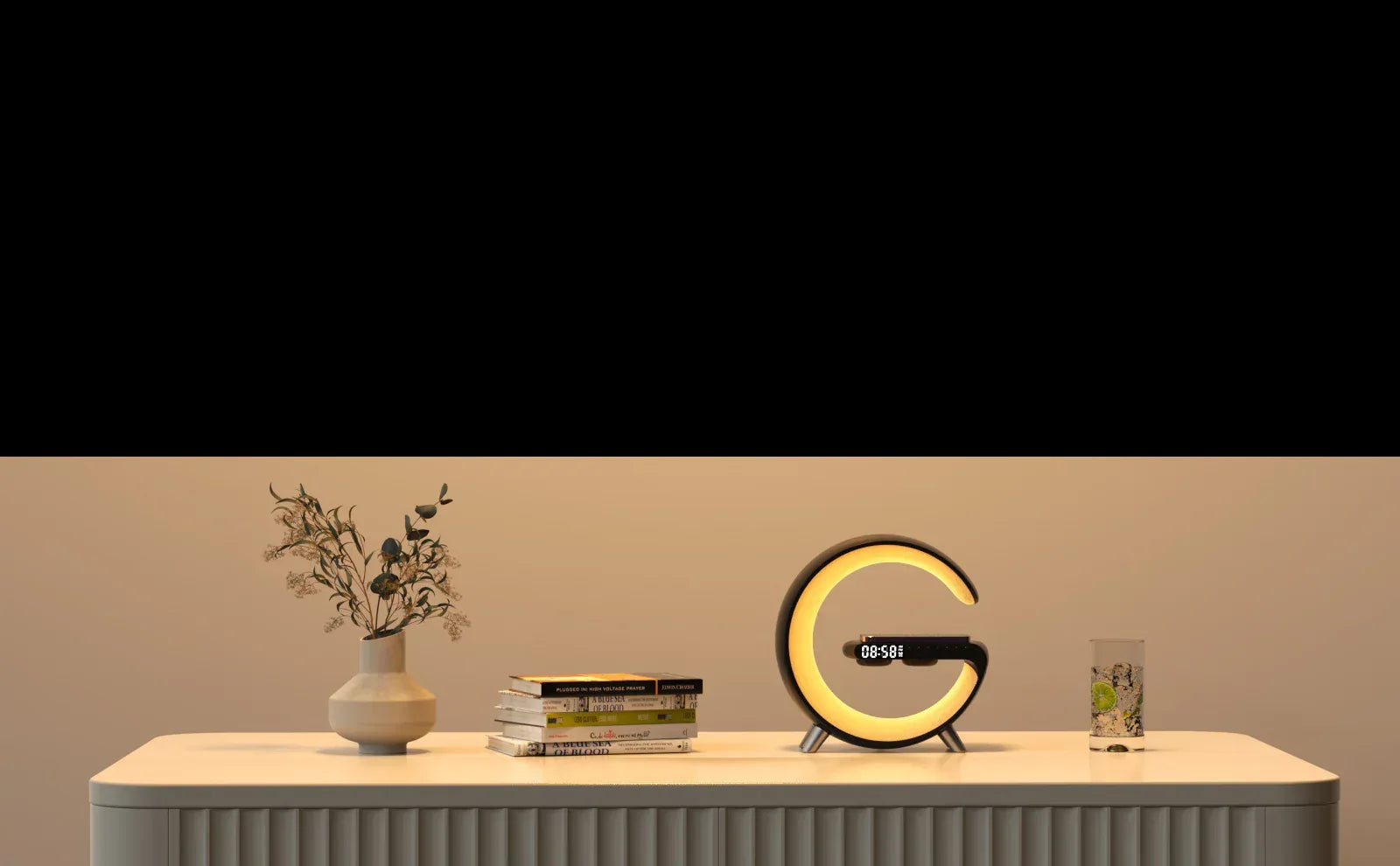 New Intelligent G Shaped LED Lamp Bluetooth Speake Wireless Charger Atmosphere Lamp App Control For Bedroom Home Decor - Home Decoration Plus