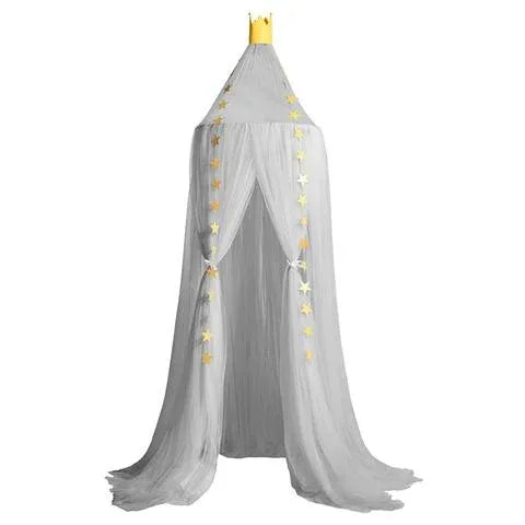 Princess Crown Canopy Bed Tent - Children's Mosquito Net with Star Ornaments - Home Decoration Plus
