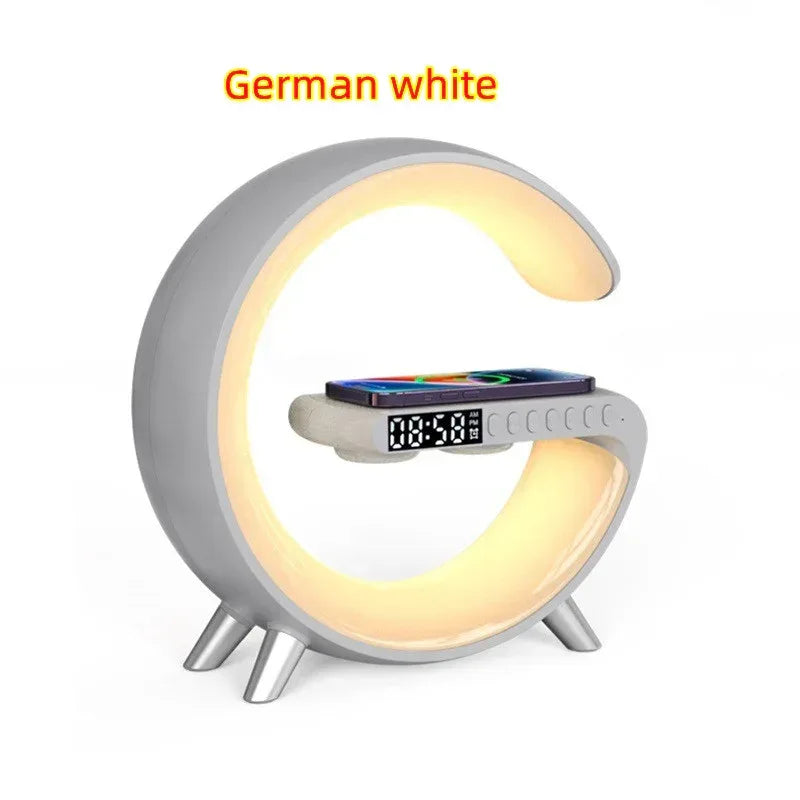 New Intelligent G Shaped LED Lamp Bluetooth Speake Wireless Charger Atmosphere Lamp App Control For Bedroom Home Decor - Home Decoration Plus