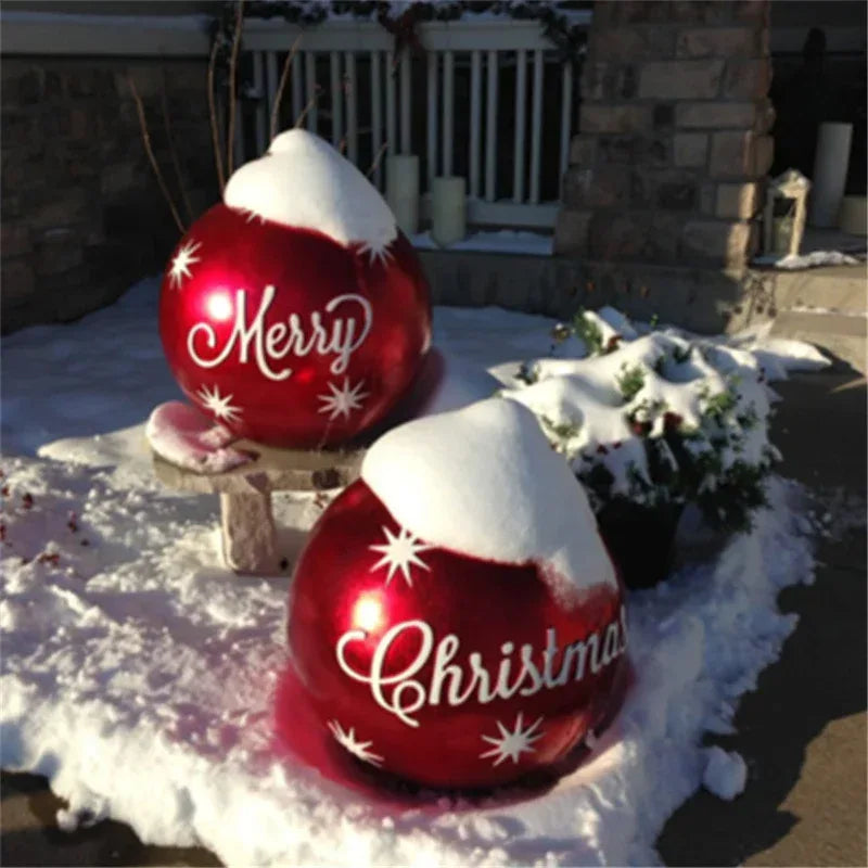 Christmas Ornament Ball Outdoor Pvc 60CM Inflatable Decorated Ball PVC Giant Big Large Balls Xmas Tree Decorations Toy Ball - Home Decoration Plus
