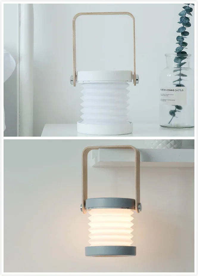 Foldable Touch Dimmable Reading LED Night Light Portable Lantern Lamp USB Rechargeable For Home Decor - Home Decoration Plus