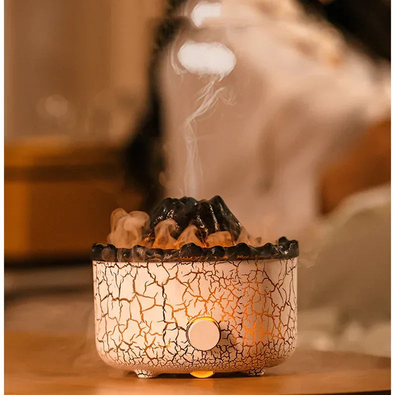 Volcano Flame Humidifier - Jellyfish Spray Aroma Diffuser with LED Effects - Home Decoration Plus
