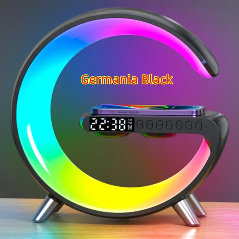 New Intelligent G Shaped LED Lamp Bluetooth Speake Wireless Charger Atmosphere Lamp App Control For Bedroom Home Decor - Home Decoration Plus