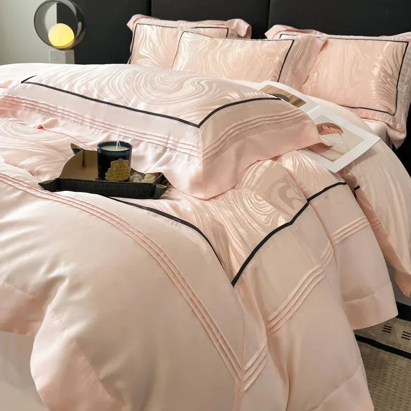 Luxury Jacquard Bedding Set - 4-Piece Yarn-Dyed Premium Collection - Home Decoration Plus