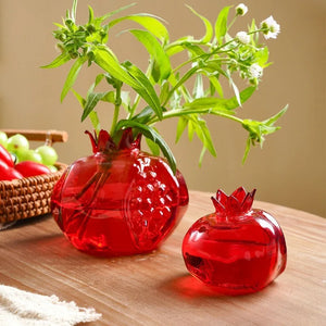 Handmade Pomegranate Clear Glass Vase